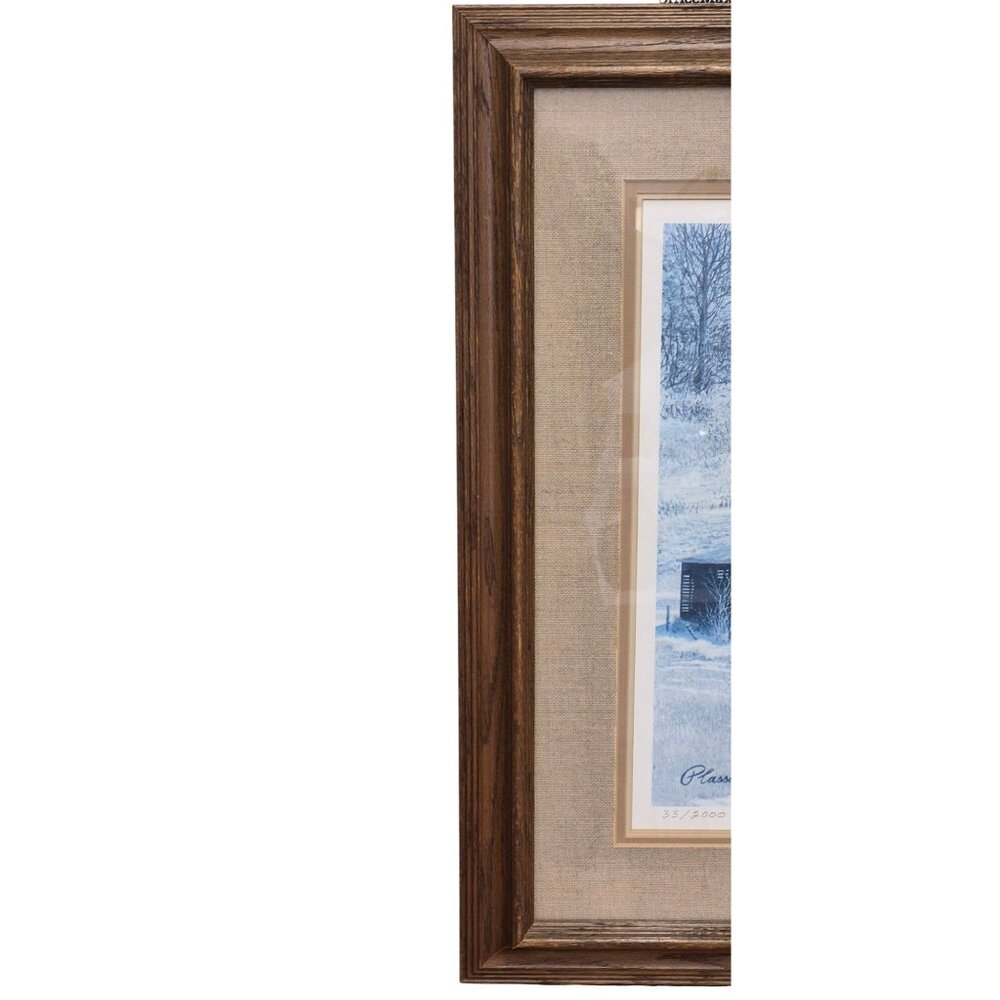 Vintage Winter Barn Print by Richard W Plasschaert Signed Numbered - Picture 9 of 15